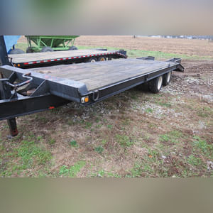 8â?? x 24â?? tandem dual axle flat trailer w/ 5â?? dove tail, penal hitch, ramps