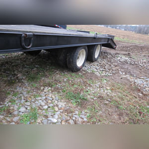 8â?? x 24â?? tandem dual axle flat trailer w/ 5â?? dove tail, penal hitch, ramps