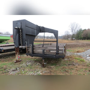 8â?? x 21â?? gooseneck trailer, tandem axle, flat bed w/ 21â? wood side boards