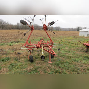 Agco Hesston 3717 4-spool hay tedder, 540 pto, manual fold
