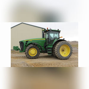 2006 JD 8130 tractor, MFWD, 3-pt., PTO, 4 remotes, front weights, 16.9R30 fronts, 480/80R46 rear duals, deluxe cab, 2987 hrs., SN RW8130P007533