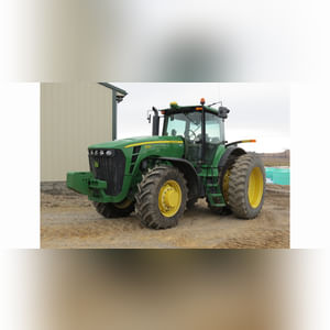 2006 JD 8130 tractor, MFWD, 3-pt., PTO, 4 remotes, front weights, 16.9R30 fronts, 480/80R46 rear duals, deluxe cab, 2987 hrs., SN RW8130P007533