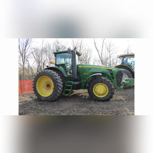 2006 JD 8130 tractor, MFWD, 3-pt., PTO, 4 remotes, front weights, 16.9R30 fronts, 480/80R46 rear duals, deluxe cab, 2987 hrs., SN RW8130P007533