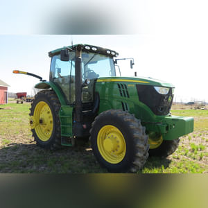 JD 2013 6170R Tractor: hub duals, 1,692 hours, full set wts, 18.4 x 46 tires & brand new duals, quick hitch, premium cab, SN# 1RW6170RHDA009293