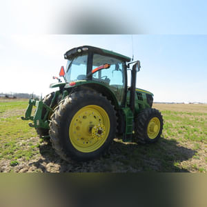 JD 2013 6170R Tractor: hub duals, 1,692 hours, full set wts, 18.4 x 46 tires & brand new duals, quick hitch, premium cab, SN# 1RW6170RHDA009293