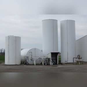 (4) Steel Storage Tanks -  (2) 30,000-gallon vertical tanks; (1) 30,000-gallon horizontal tank (concrete cradle NOT included); (1) 10,000 gallon vertical tank