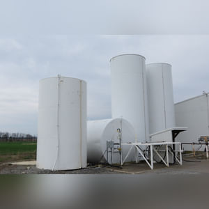 (4) Steel Storage Tanks -  (2) 30,000-gallon vertical tanks; (1) 30,000-gallon horizontal tank (concrete cradle NOT included); (1) 10,000 gallon vertical tank